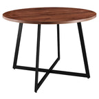 Table à manger ronde de 105,4 cm avec plateau en mélamine et pieds en acier