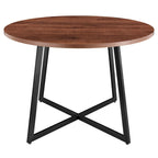 Table à manger ronde de 105,4 cm avec plateau en mélamine et pieds en acier