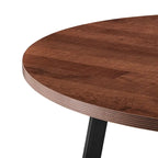 Table à manger ronde de 105,4 cm avec plateau en mélamine et pieds en acier