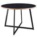 Table à manger ronde de 105,4 cm avec plateau en mélamine et pieds en acier