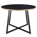 Table à manger ronde de 105,4 cm avec plateau en mélamine et pieds en acier