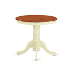 Table à manger ronde à pied central – Plateau couleur cerise et piètement couleur crème au beurre
