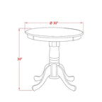 Table à manger ronde à pied central – Plateau couleur cerise et piètement couleur crème au beurre