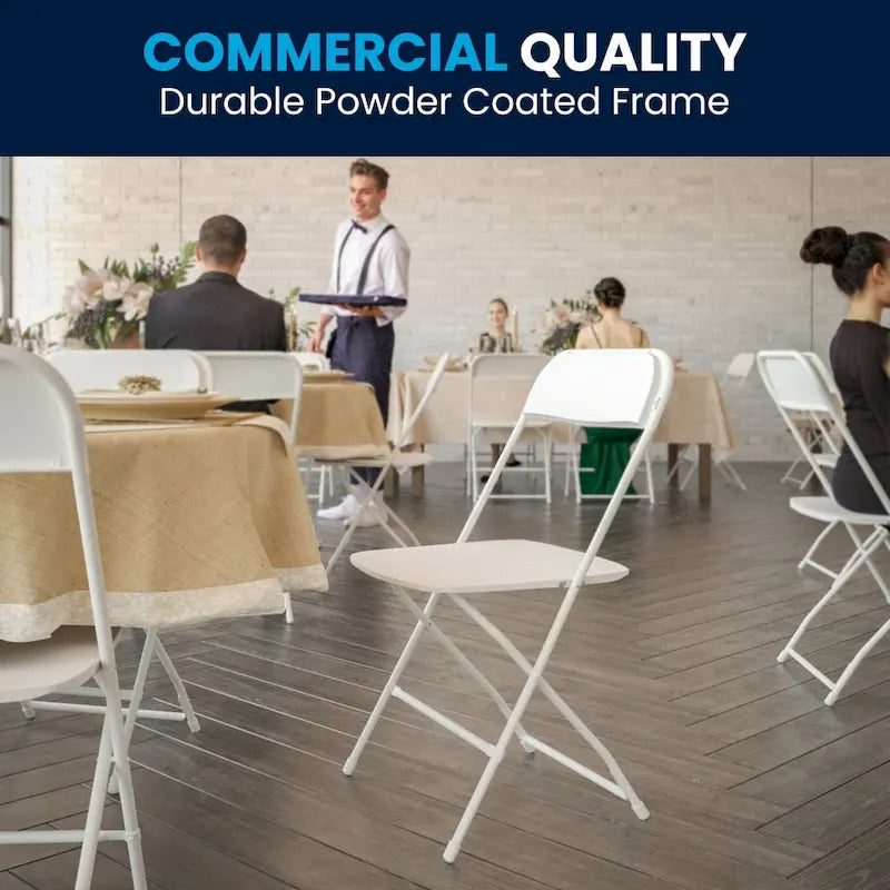 Chaise pliante en plastique de qualité commerciale - Lot de 2 - Capacité de 295 kg