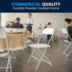 Chaise pliante en plastique de qualité commerciale - Lot de 2 - Capacité de 295 kg
