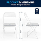 Chaise pliante en plastique de qualité commerciale - Lot de 2 - Capacité de 295 kg