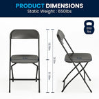 Chaise pliante en plastique de qualité commerciale - Lot de 2 - Capacité de 295 kg