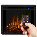 Meuble TV cheminée électrique en acajou foncé - 75,5 L x 21,5 P x 27,7 H