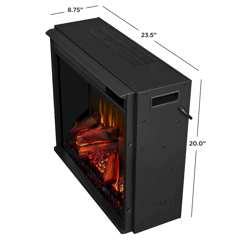 Meuble TV cheminée électrique en acajou foncé - 75,5 L x 21,5 P x 27,7 H