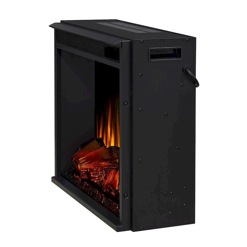 Meuble TV cheminée électrique en acajou foncé - 75,5 L x 21,5 P x 27,7 H