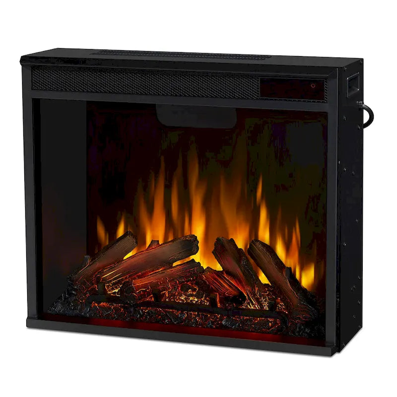 Meuble TV cheminée électrique en acajou foncé - 75,5 L x 21,5 P x 27,7 H