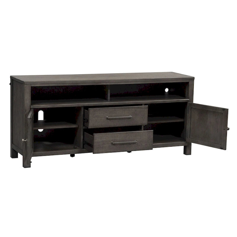 Meuble TV de 168 cm de couleur charbon de bois poussiéreux
