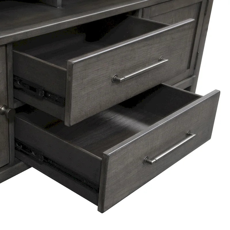 Meuble TV de 168 cm de couleur charbon de bois poussiéreux