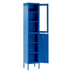 Armoire de rangement en métal bleue à deux portes de 71 pouces