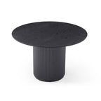 Table à manger ronde avec pied central – Plateau MDF 47", finition noire