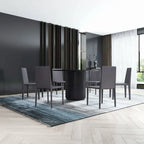 Table à manger ronde avec pied central – Plateau MDF 47", finition noire