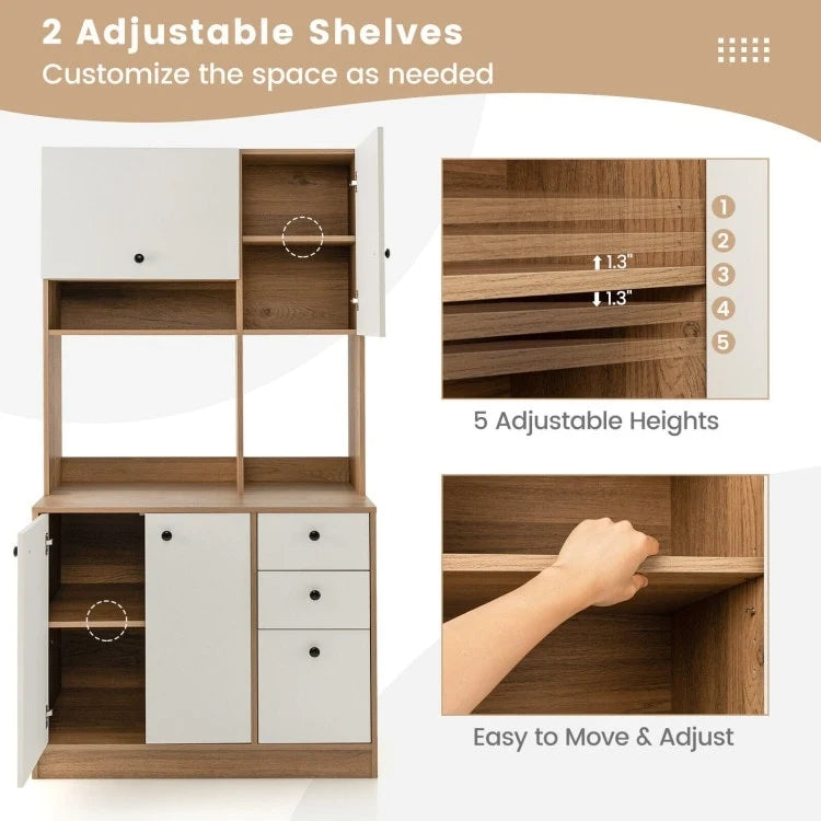 Meuble de cuisine de 180 cm avec 3 armoires et 3 tiroirs