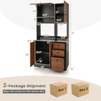 Meuble de cuisine de 180 cm avec 3 armoires et 3 tiroirs