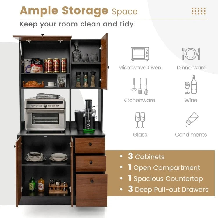 Meuble de cuisine de 180 cm avec 3 armoires et 3 tiroirs