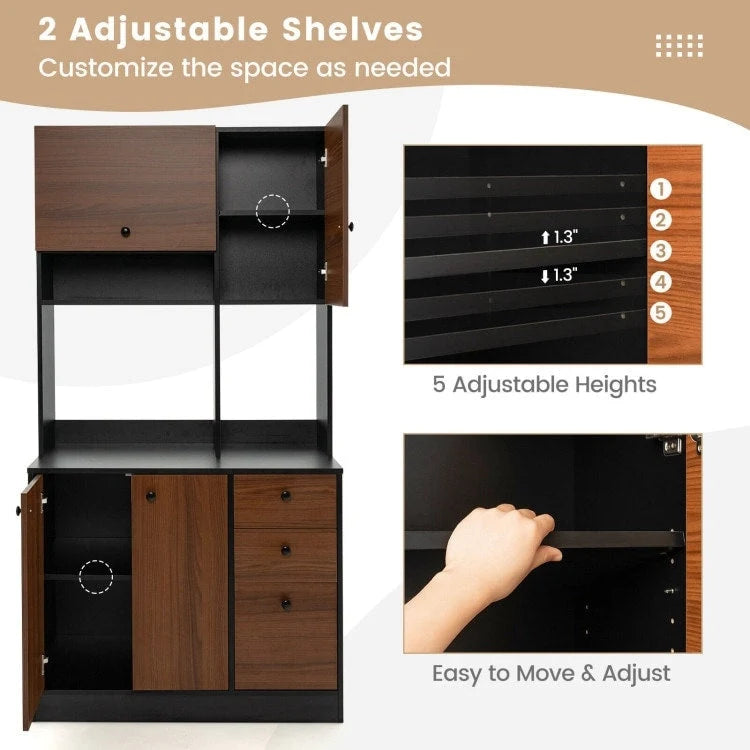 Meuble de cuisine de 180 cm avec 3 armoires et 3 tiroirs