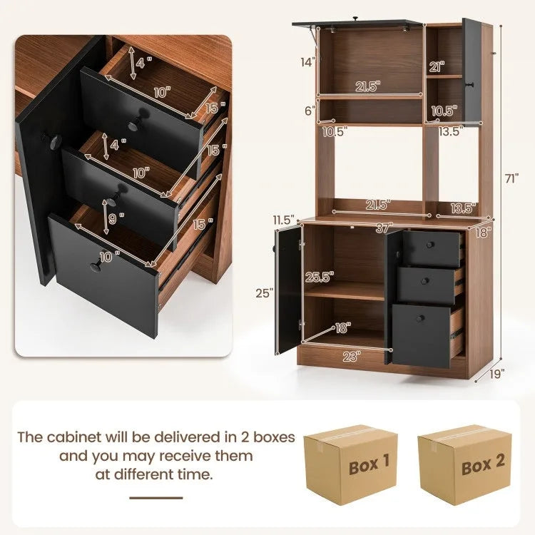 Meuble de cuisine de 180 cm avec 3 armoires et 3 tiroirs