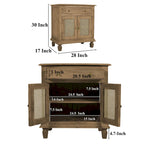 Table de chevet en rotin avec tiroir et rangement fermé