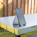 Chariot de préparation de barbecue d'extérieur en acier inoxydable à double étagère
