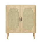 Meuble de rangement avec 2 portes en rotin