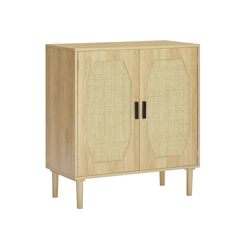 Meuble de rangement avec 2 portes en rotin