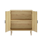 Meuble de rangement avec 2 portes en rotin