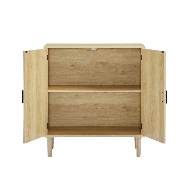 Meuble de rangement avec 2 portes en rotin