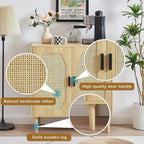 Meuble de rangement avec 2 portes en rotin