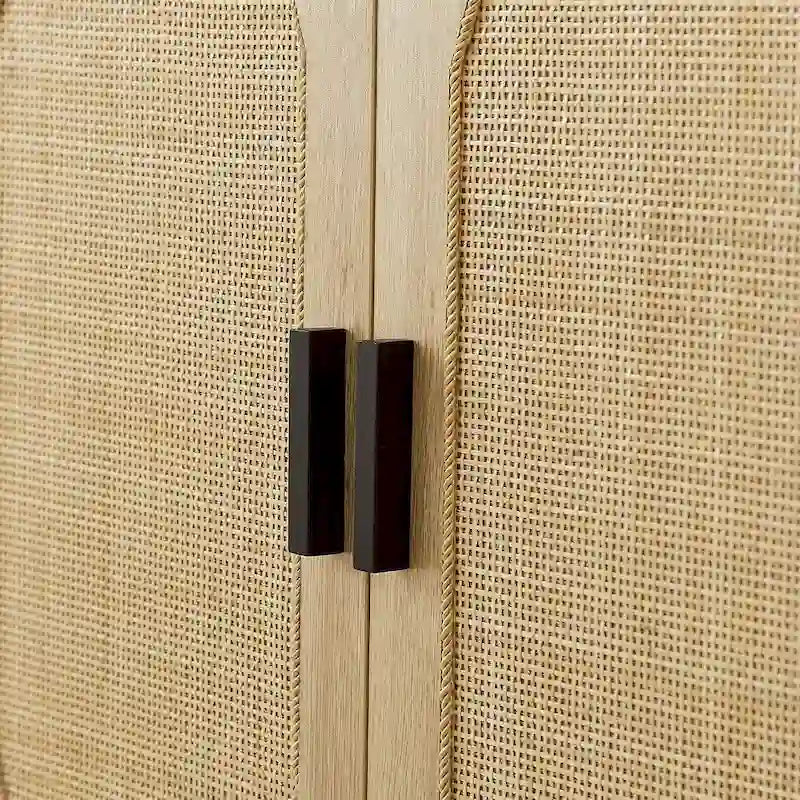 Meuble de rangement avec 2 portes en rotin