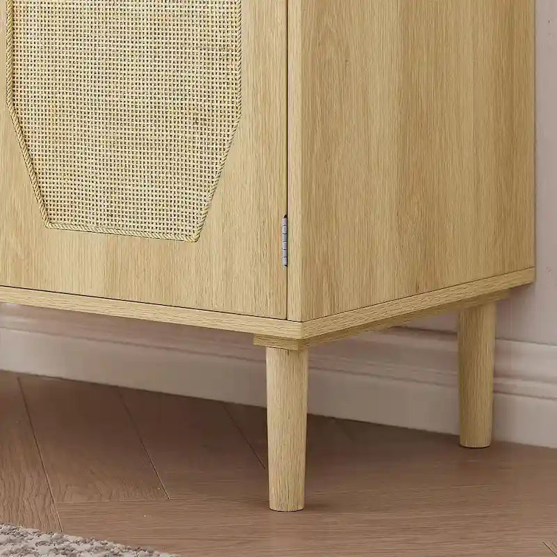 Meuble de rangement avec 2 portes en rotin