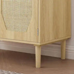 Meuble de rangement avec 2 portes en rotin