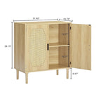 Meuble de rangement avec 2 portes en rotin