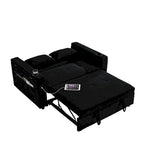 Canapé-lit convertible de 54 po avec rangement, oreiller lombaire et prise de courant USB