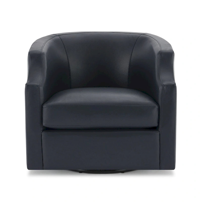 Fauteuil pivotant et inclinable en cuir pleine fleur