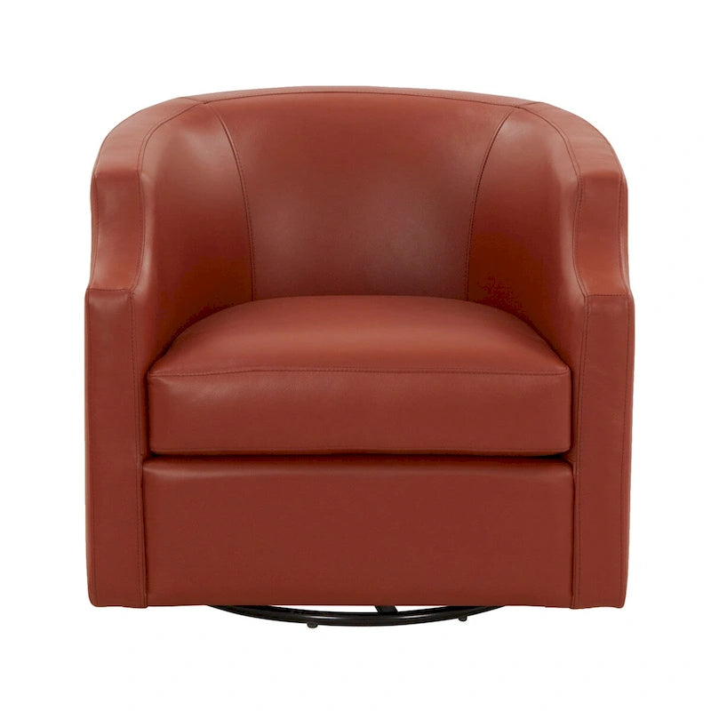 Fauteuil pivotant et inclinable en cuir pleine fleur