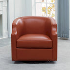 Fauteuil pivotant et inclinable en cuir pleine fleur