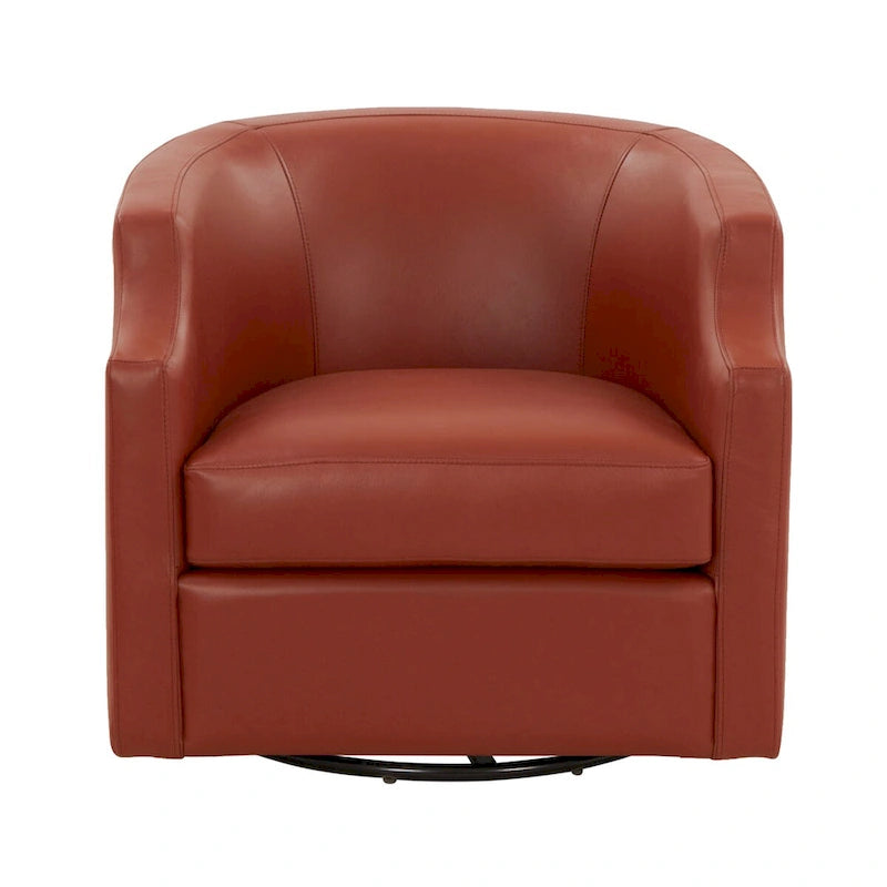 Fauteuil pivotant et inclinable en cuir pleine fleur