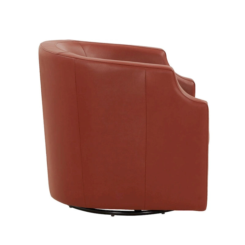 Fauteuil pivotant et inclinable en cuir pleine fleur
