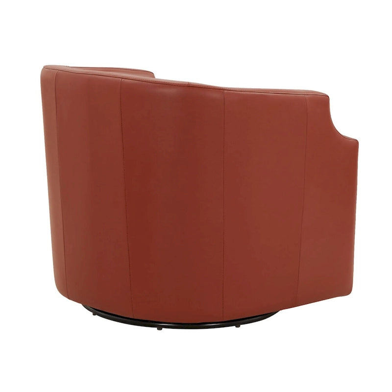 Fauteuil pivotant et inclinable en cuir pleine fleur