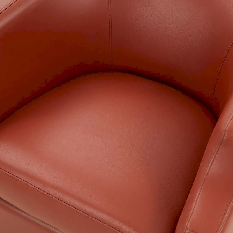 Fauteuil pivotant et inclinable en cuir pleine fleur