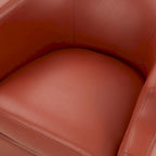 Fauteuil pivotant et inclinable en cuir pleine fleur