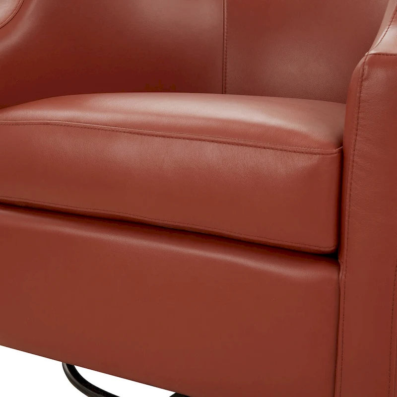 Fauteuil pivotant et inclinable en cuir pleine fleur