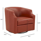 Fauteuil pivotant et inclinable en cuir pleine fleur
