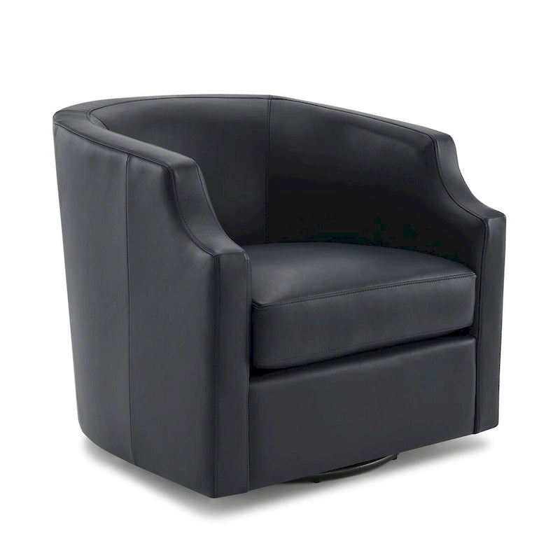 Fauteuil pivotant et inclinable en cuir pleine fleur