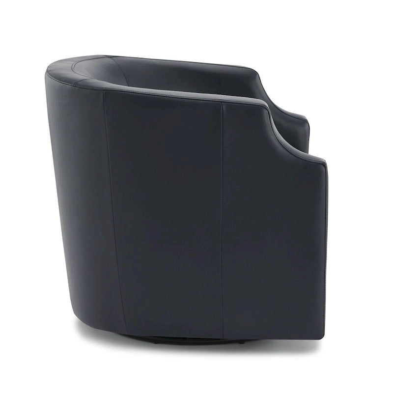 Fauteuil pivotant et inclinable en cuir pleine fleur