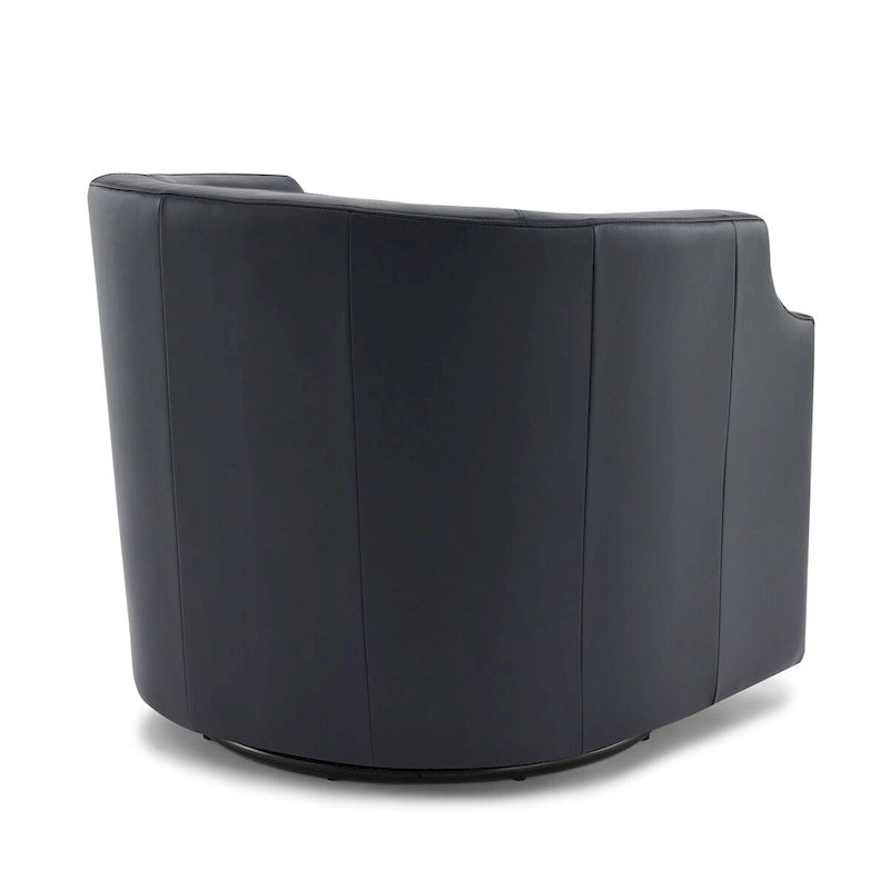 Fauteuil pivotant et inclinable en cuir pleine fleur